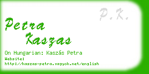 petra kaszas business card